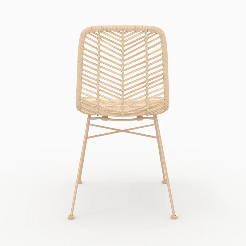 Chaise Tamara en rotin naturel pieds beiges (lot de 2)