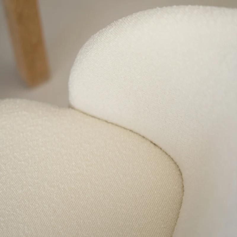 Chaise Swan en tissu bouclé beige (lot de 2)