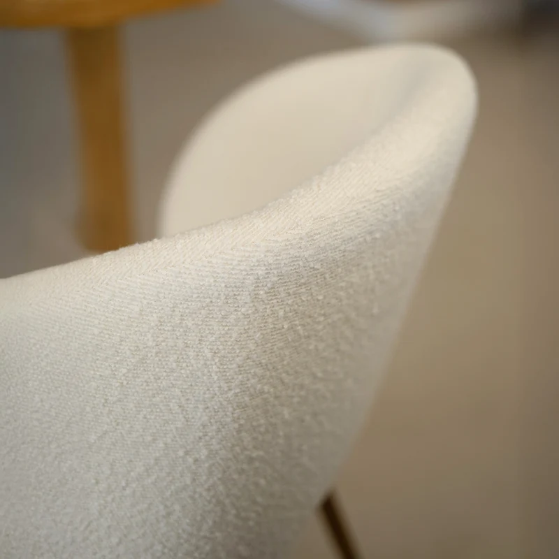 Chaise Swan en tissu bouclé beige (lot de 2)