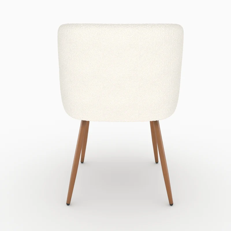 Chaise Swan en tissu bouclé beige (lot de 2)