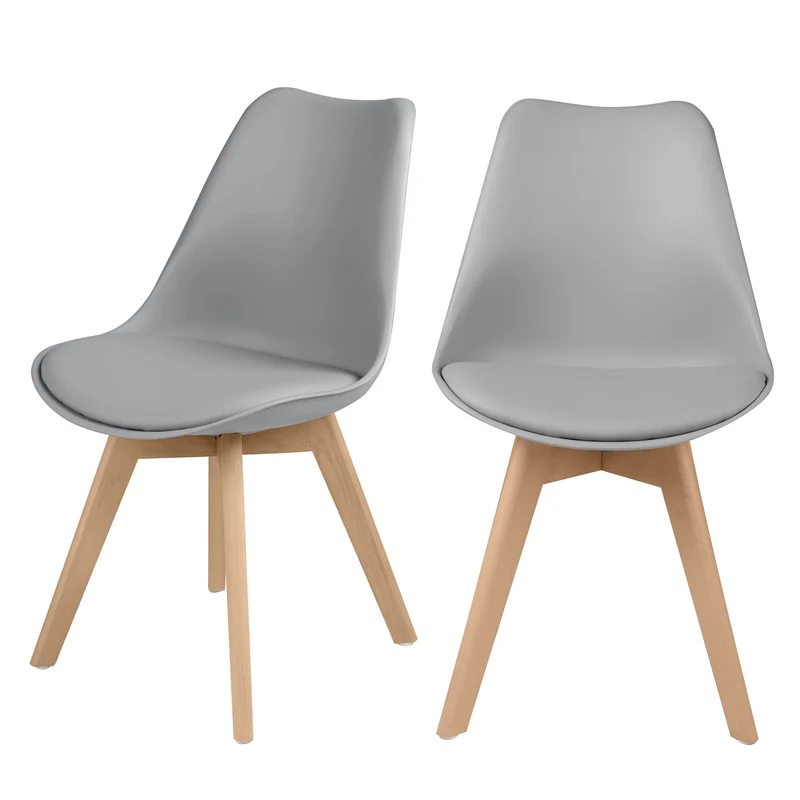 Chaise Skandi gris clair (lot de 2)