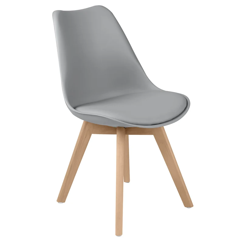 Chaise Skandi gris clair (lot de 2)