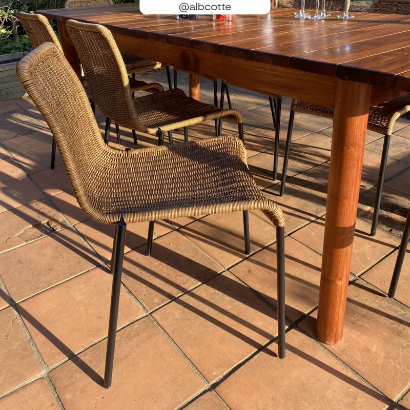 Chaise Sirivara en résine tressée naturelle (lot de 2)
