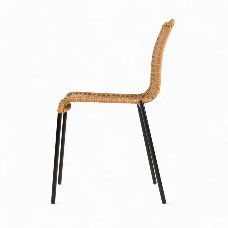 Chaise Sirivara en résine tressée naturelle (lot de 2)