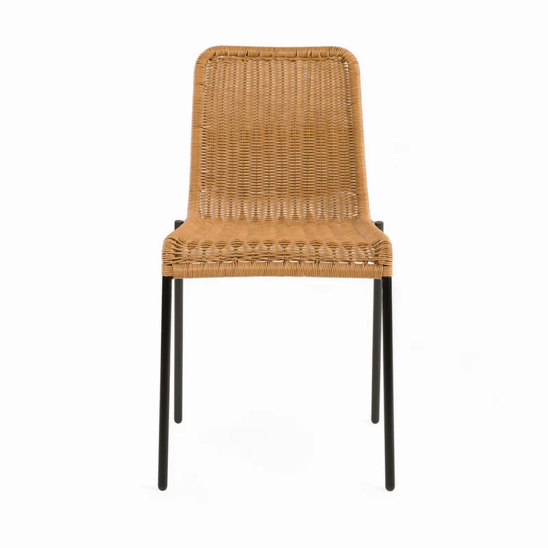 Chaise Sirivara en résine tressée naturelle (lot de 2)