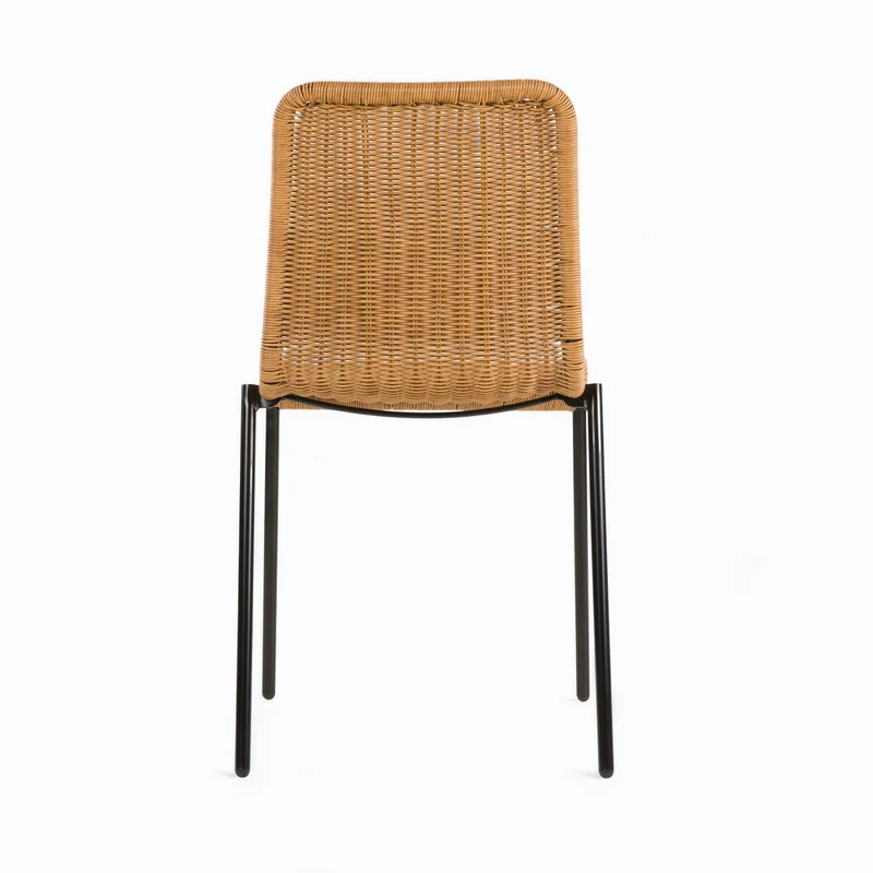 Chaise Sirivara en résine tressée naturelle (lot de 2)