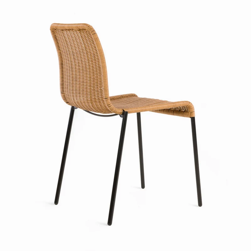 Chaise Sirivara en résine tressée naturelle (lot de 2)