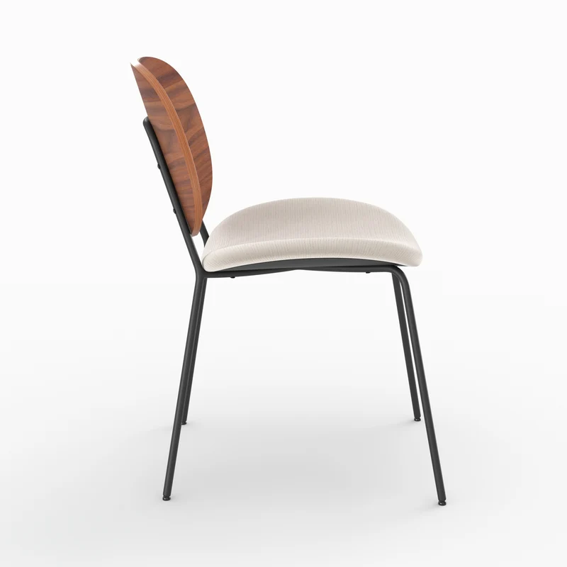Chaise Simone en tissu beige chiné (lot de 2)