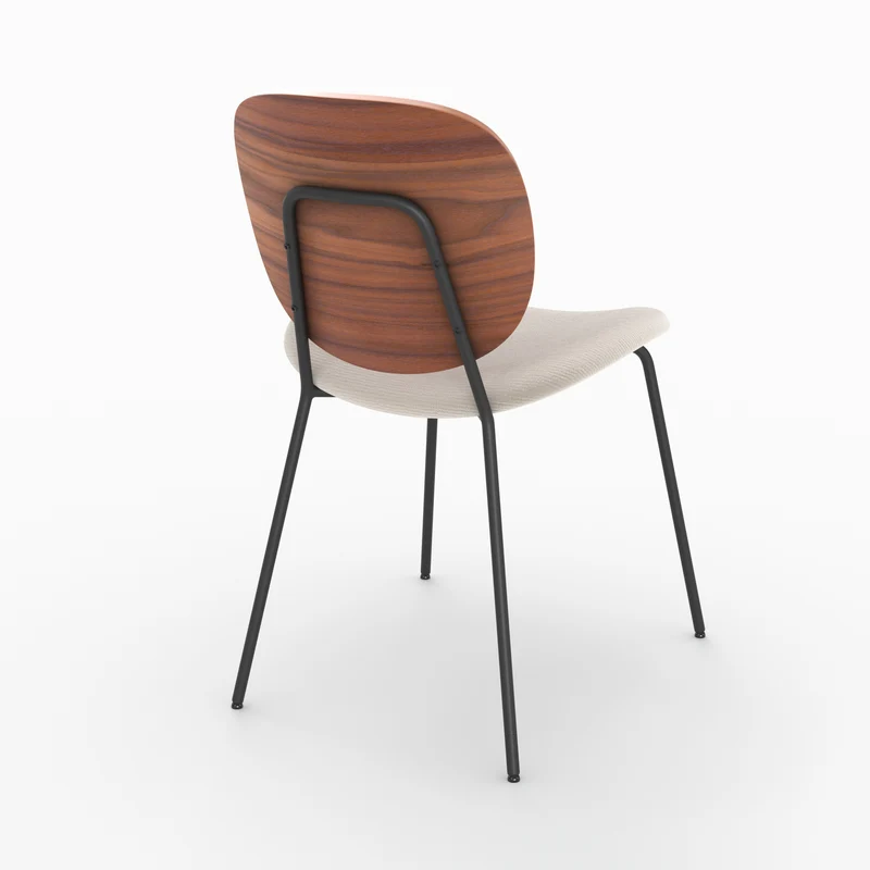 Chaise Simone en tissu beige chiné (lot de 2)