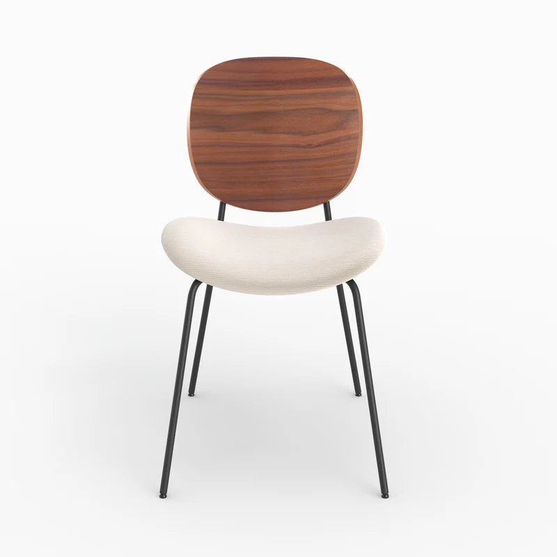 Chaise Simone en tissu beige chiné (lot de 2)