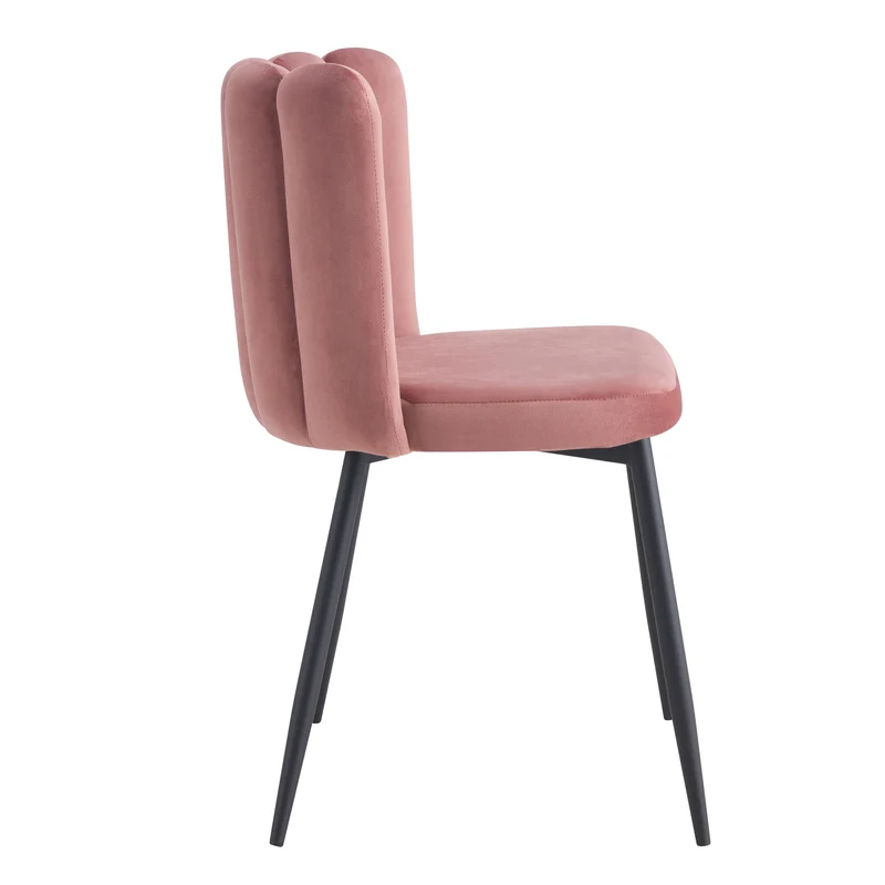 Chaise Rosy en velours vieux rose (lot de 2)
