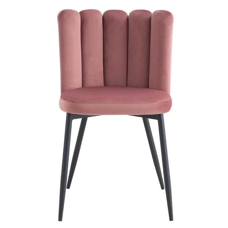 Chaise Rosy en velours vieux rose (lot de 2)