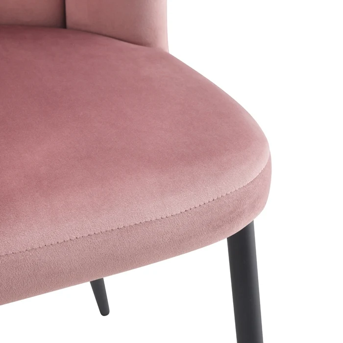 Chaise Rosy en velours vieux rose (lot de 2)