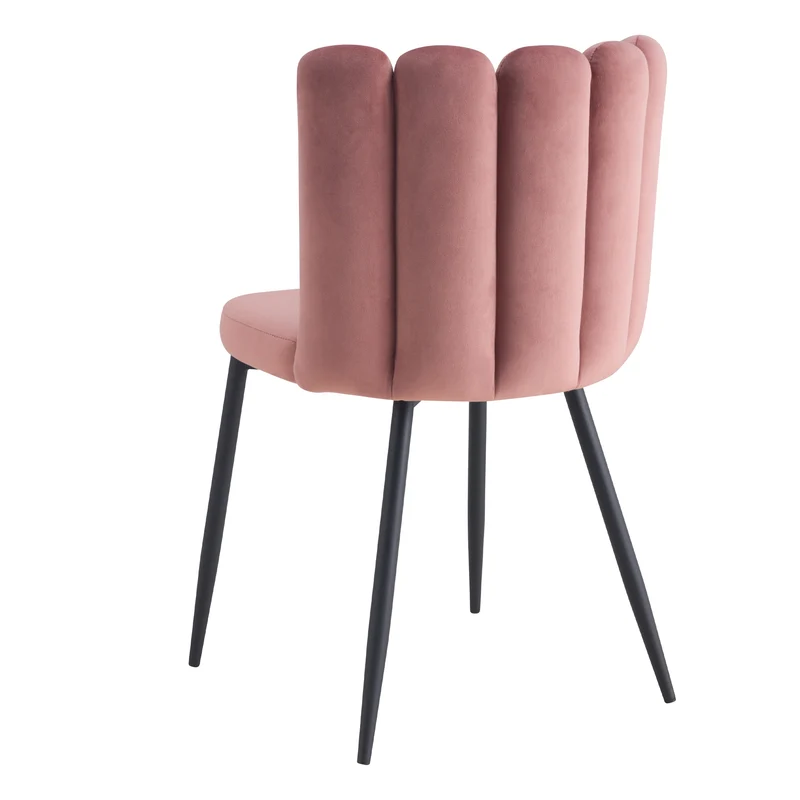Chaise Rosy en velours vieux rose (lot de 2)