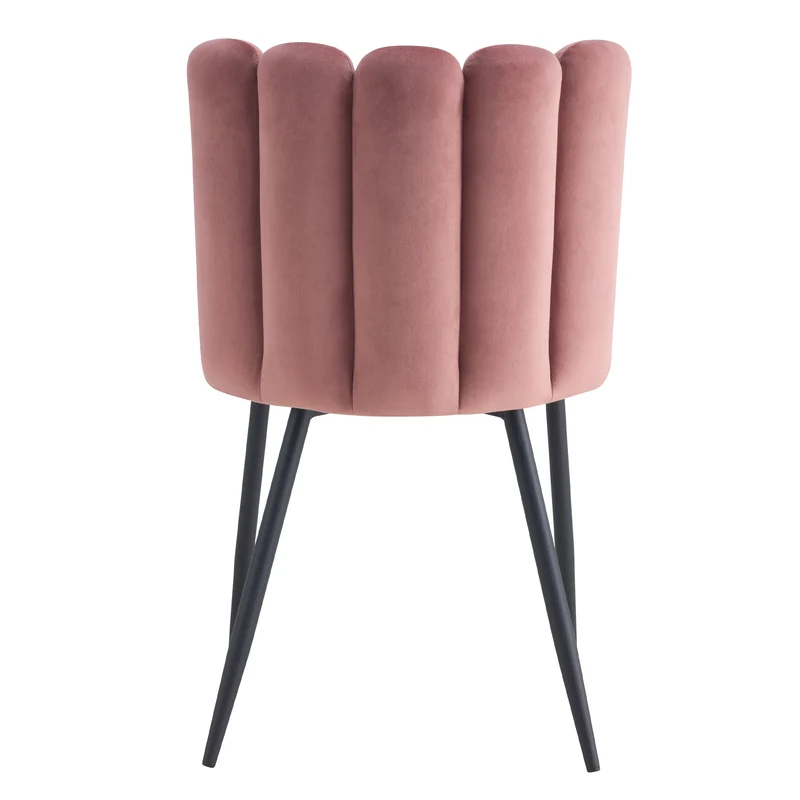 Chaise Rosy en velours vieux rose (lot de 2)