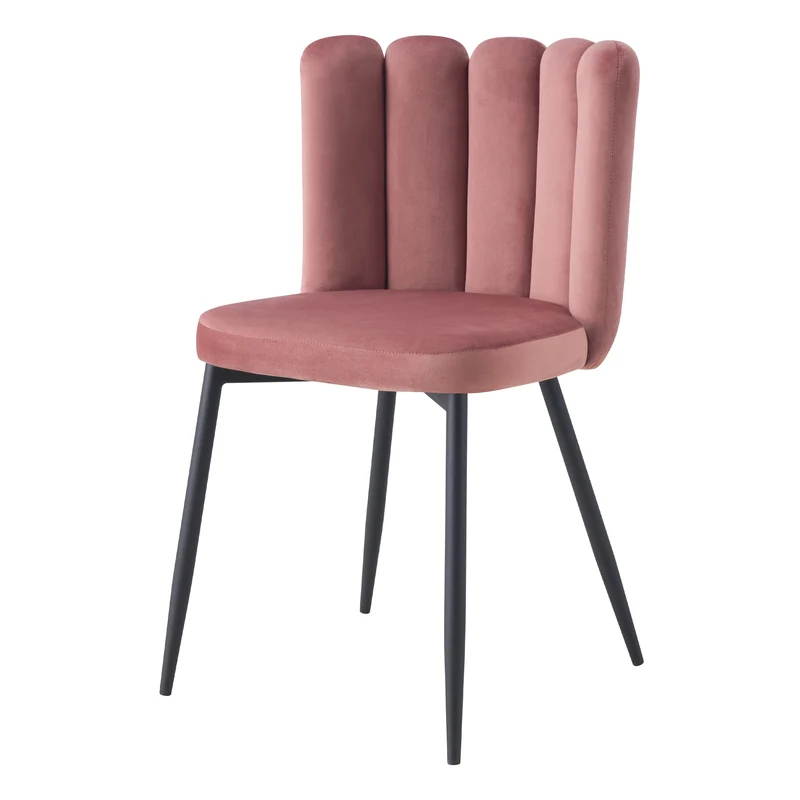 Chaise Rosy en velours vieux rose (lot de 2)
