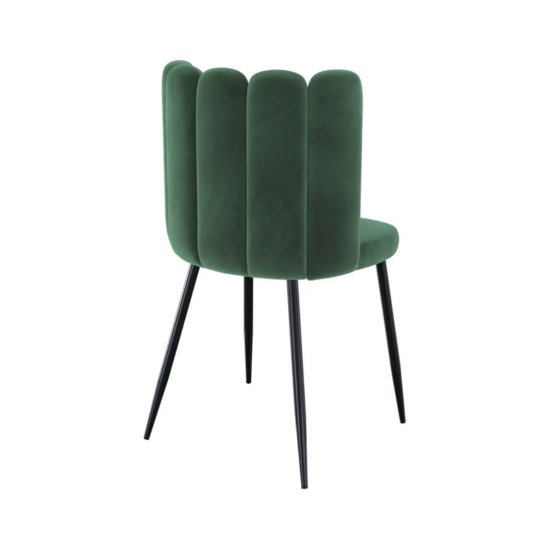 Chaise Rosy en velours vert (lot de 2)