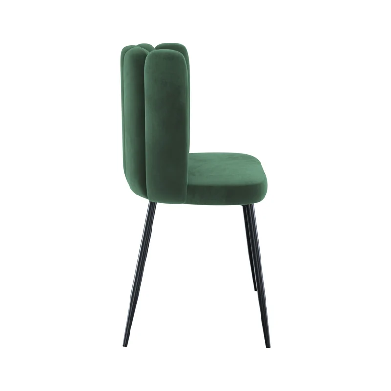 Chaise Rosy en velours vert (lot de 2)