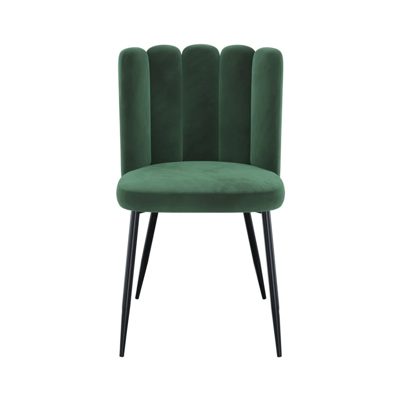 Chaise Rosy en velours vert (lot de 2)