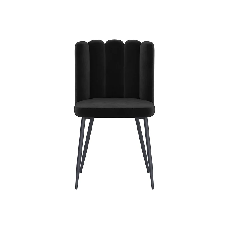 Chaise Rosy en velours noir (lot de 2)