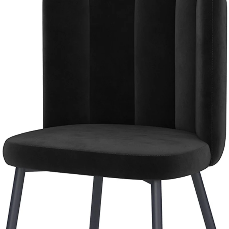Chaise Rosy en velours noir (lot de 2)