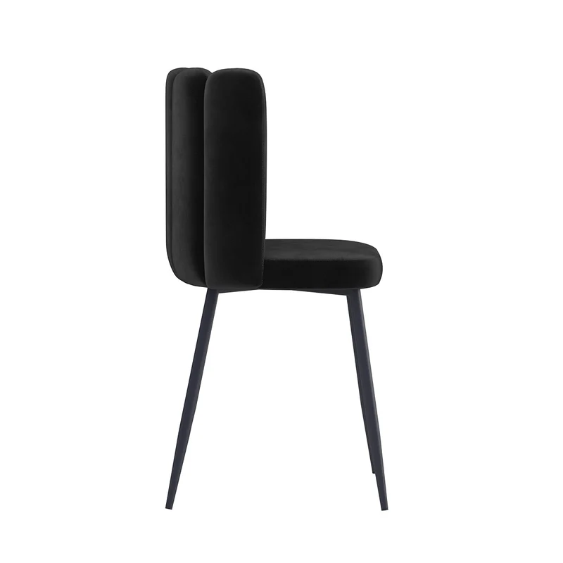 Chaise Rosy en velours noir (lot de 2)