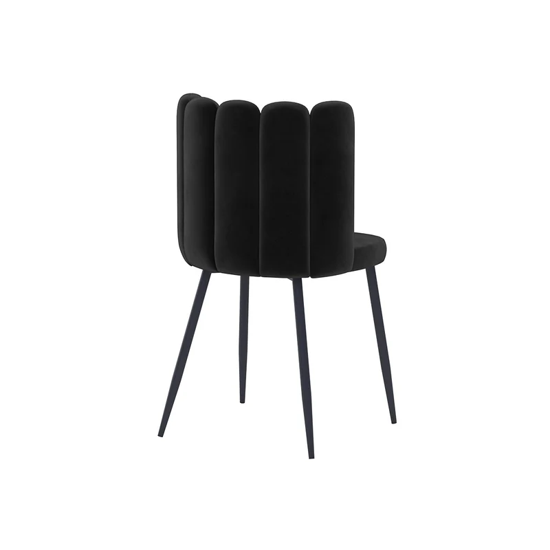 Chaise Rosy en velours noir (lot de 2)