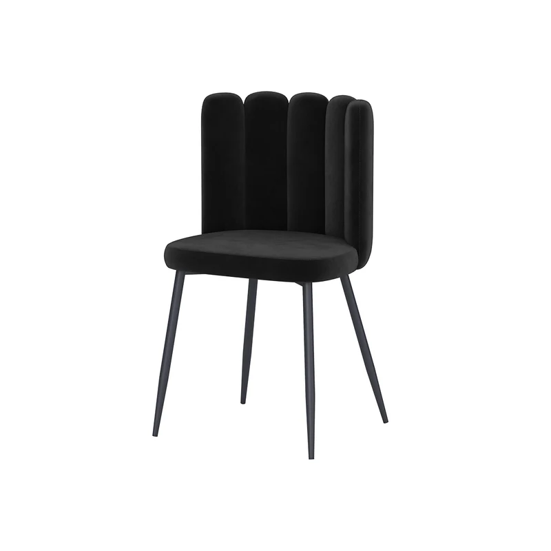 Chaise Rosy en velours noir (lot de 2)