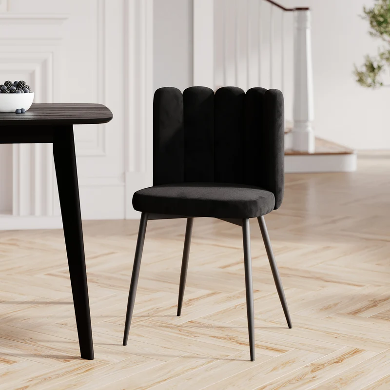 Chaise Rosy en velours noir