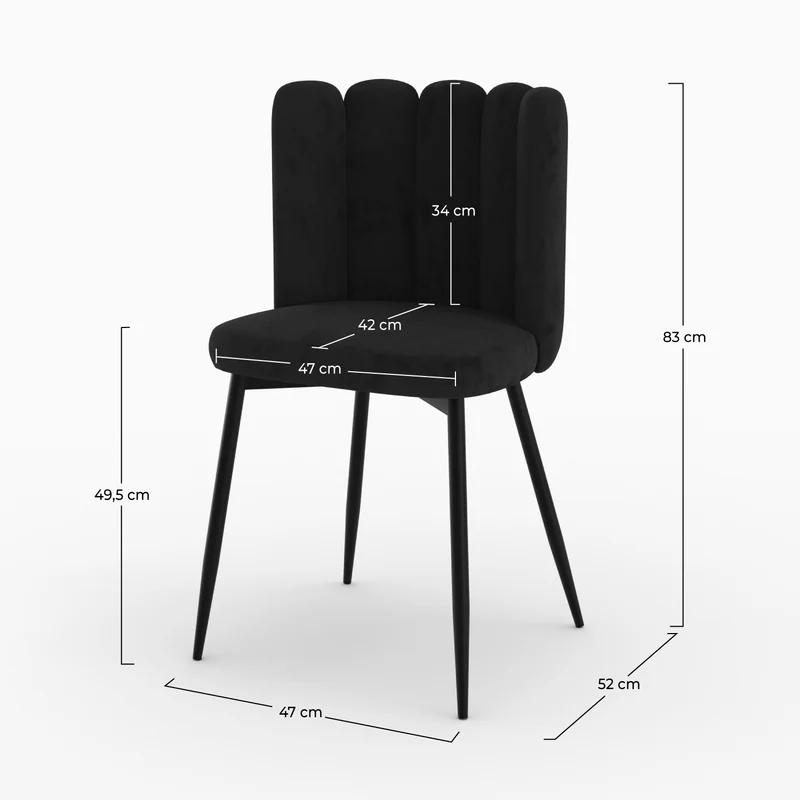 Chaise Rosy en velours noir