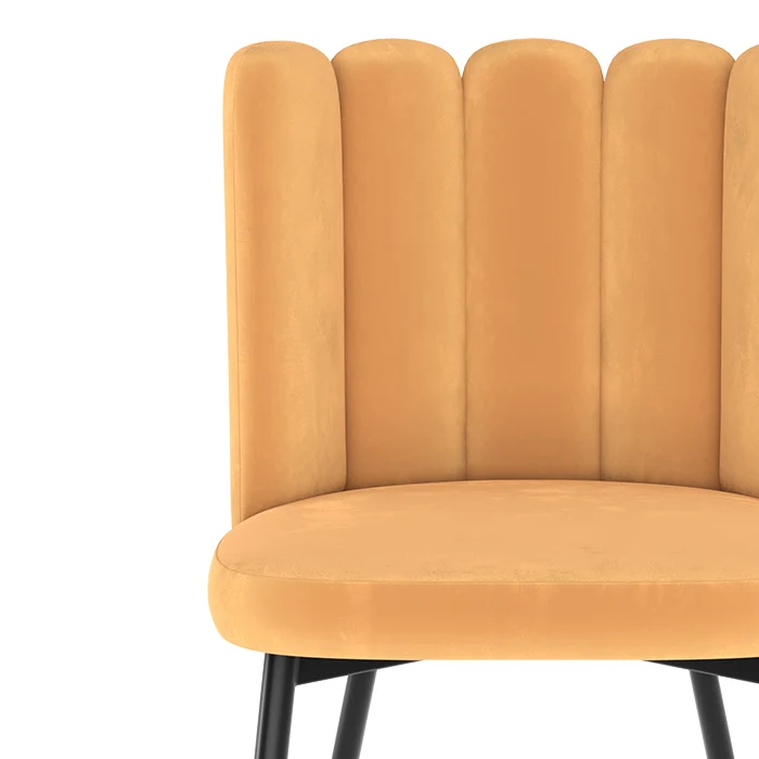 Chaise Rosy en velours jaune (lot de 2)