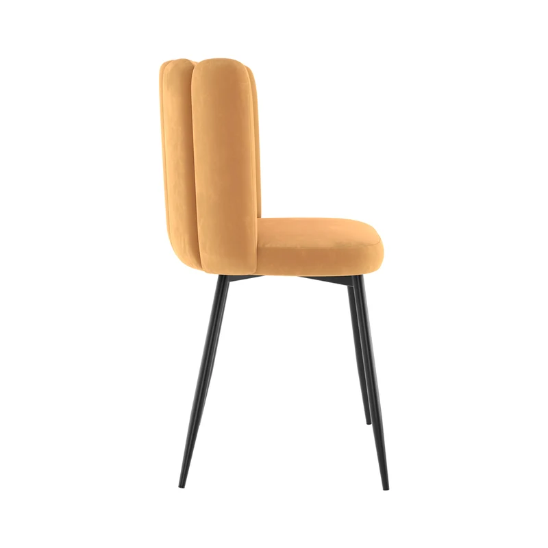 Chaise Rosy en velours jaune (lot de 2)