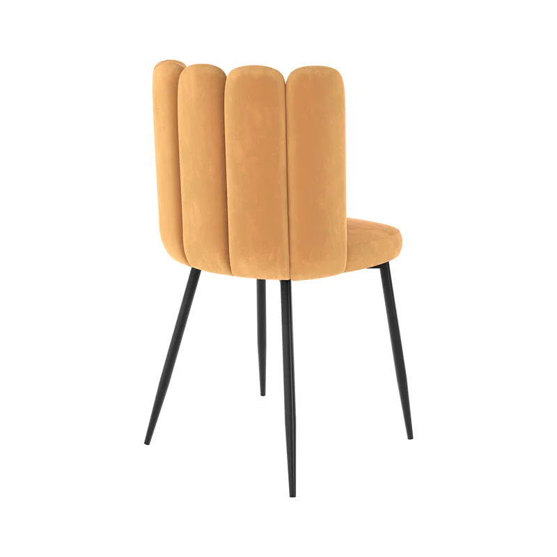 Chaise Rosy en velours jaune (lot de 2)