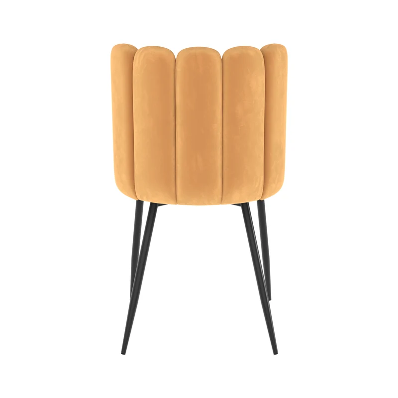Chaise Rosy en velours jaune (lot de 2)