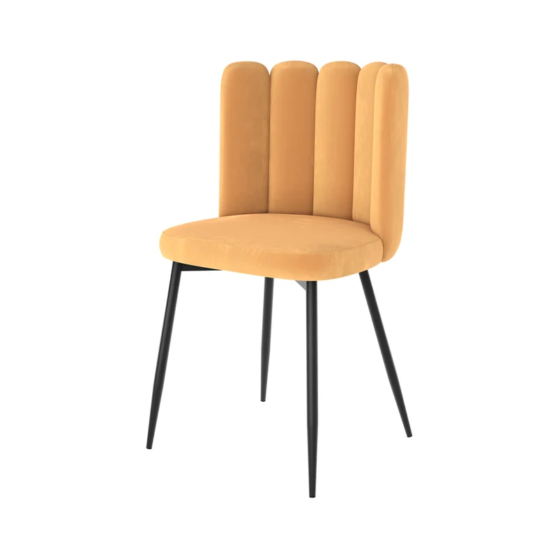 Chaise Rosy en velours jaune (lot de 2)