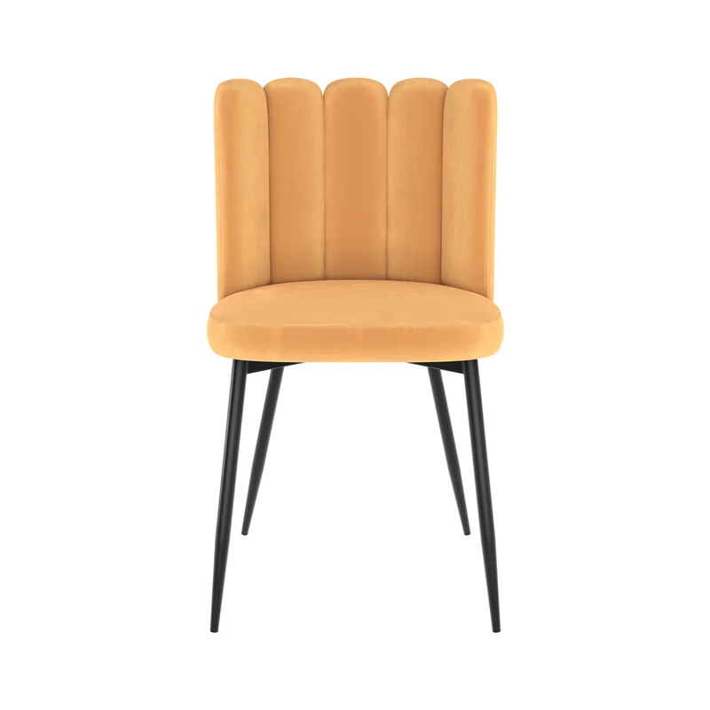 Chaise Rosy en velours jaune (lot de 2)