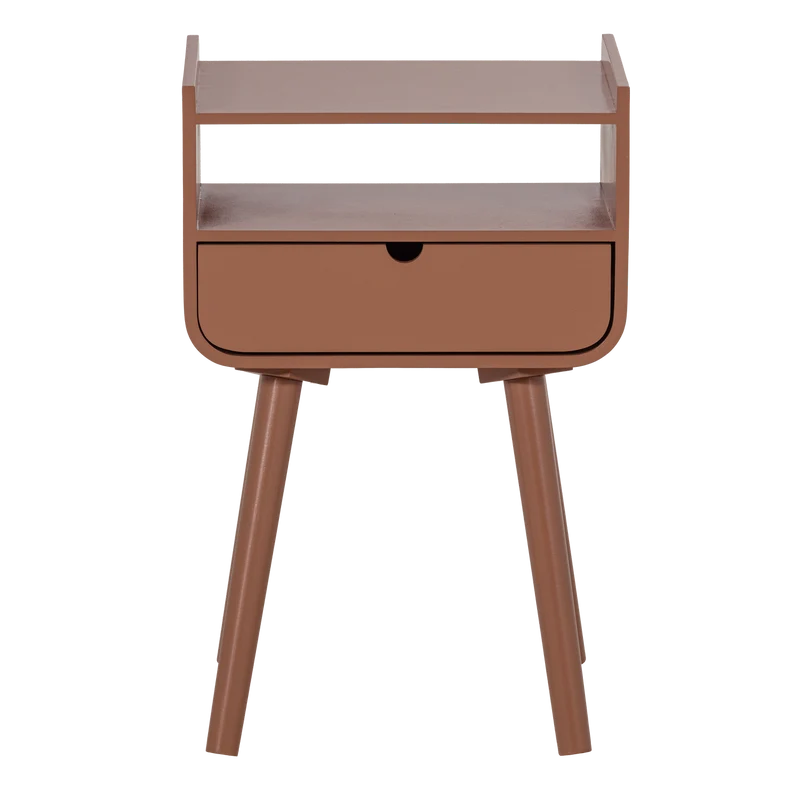 Nils nachtkastje/bijzettafel hout oudroze