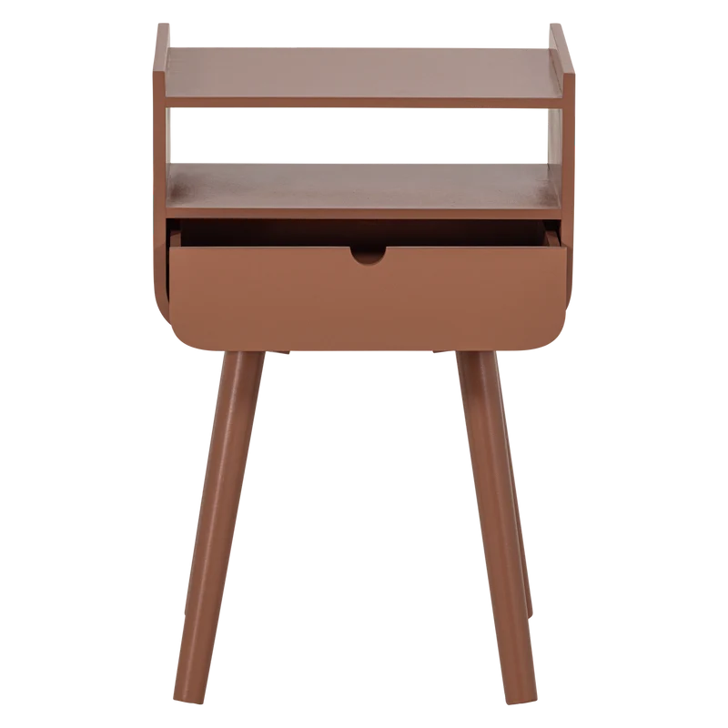 Nils nachtkastje/bijzettafel hout oudroze
