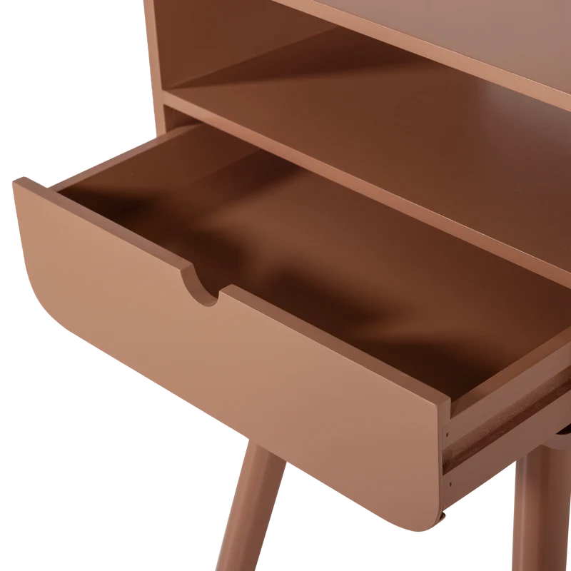Nils nachtkastje/bijzettafel hout oudroze