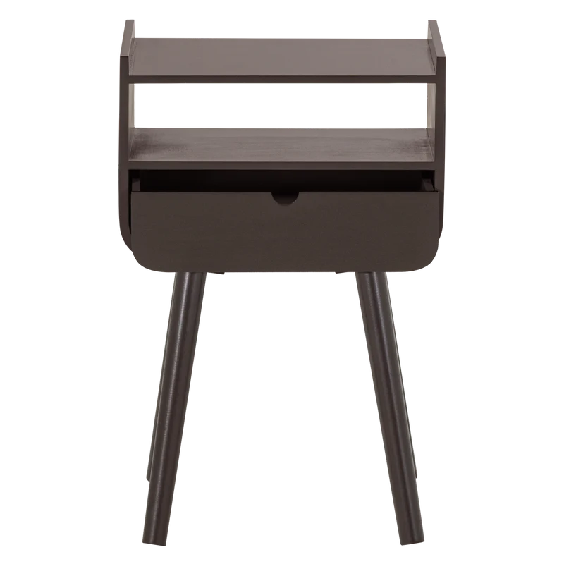 Nils nachtkastje/bijzettafel hout donkerbruin