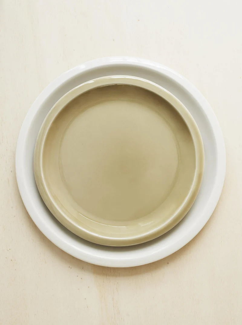 Assiette XL Cantine Vert Argile