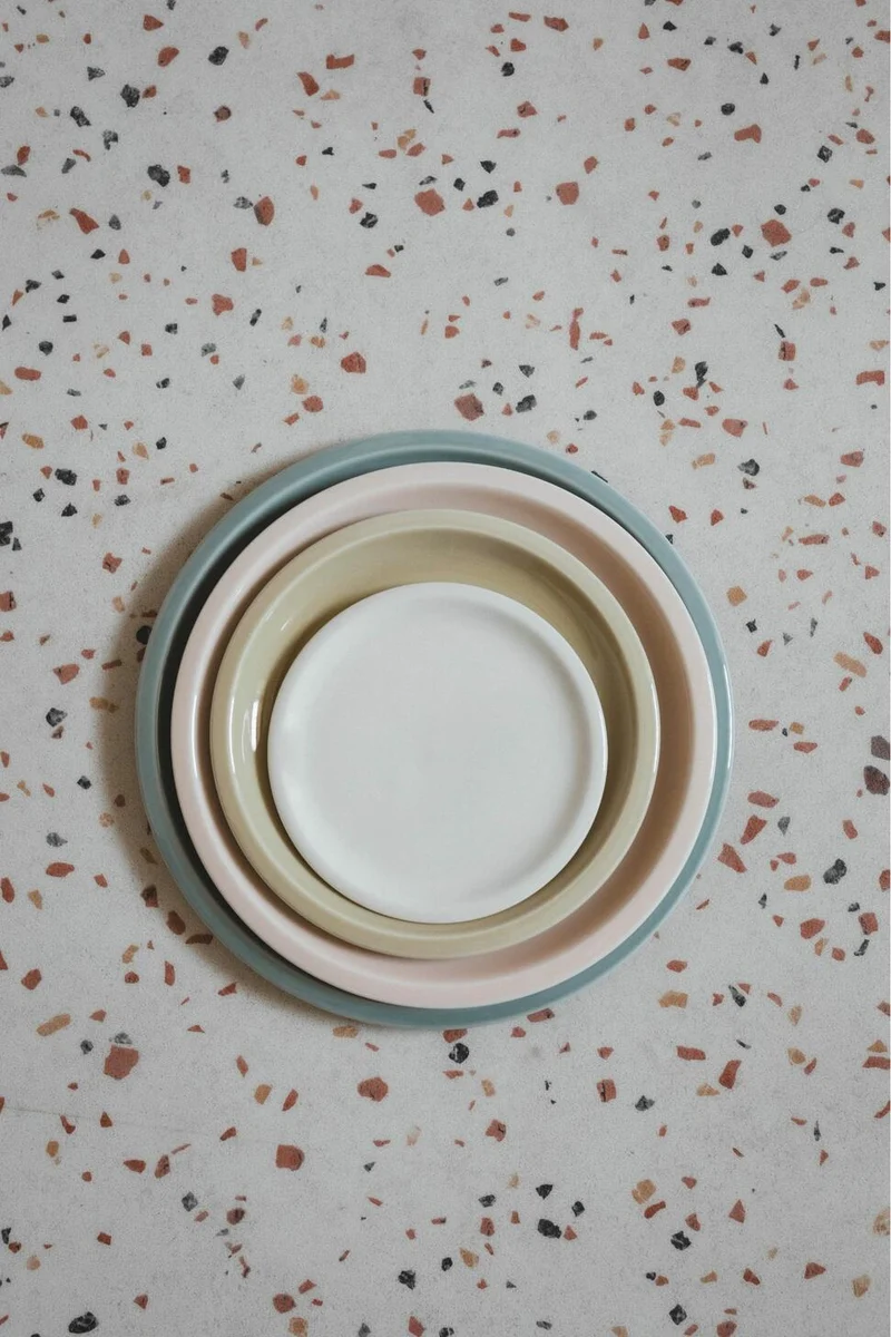 Assiette XL Cantine Rose Buvard