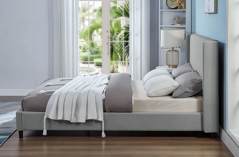 SERELYN™ – BOUCLÉ UPHOLSTERED PLATFORM BED – T2192
