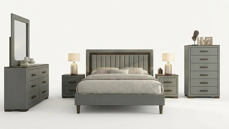 SKY GREY™ – 6-PIECE BEDROOM SET – IF-180