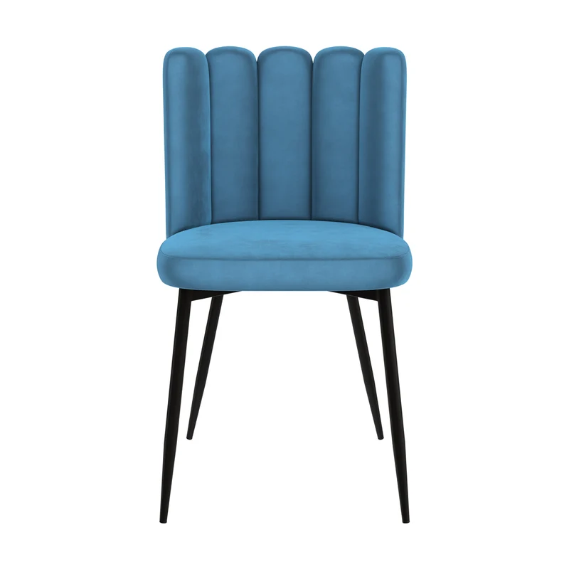 Chaise Rosy en velours bleu (lot de 2)