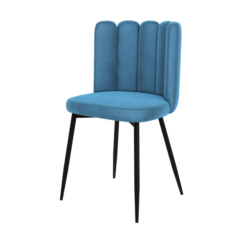 Chaise Rosy en velours bleu (lot de 2)