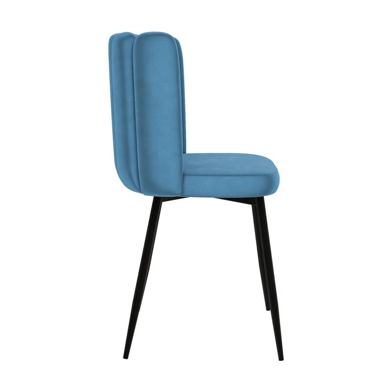 Chaise Rosy en velours bleu (lot de 2)