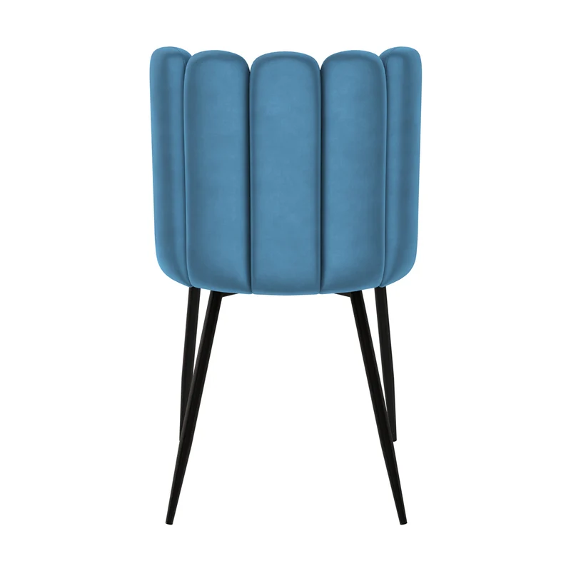 Chaise Rosy en velours bleu (lot de 2)