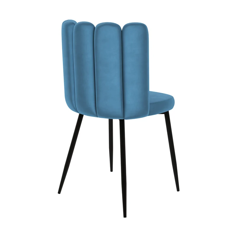 Chaise Rosy en velours bleu (lot de 2)
