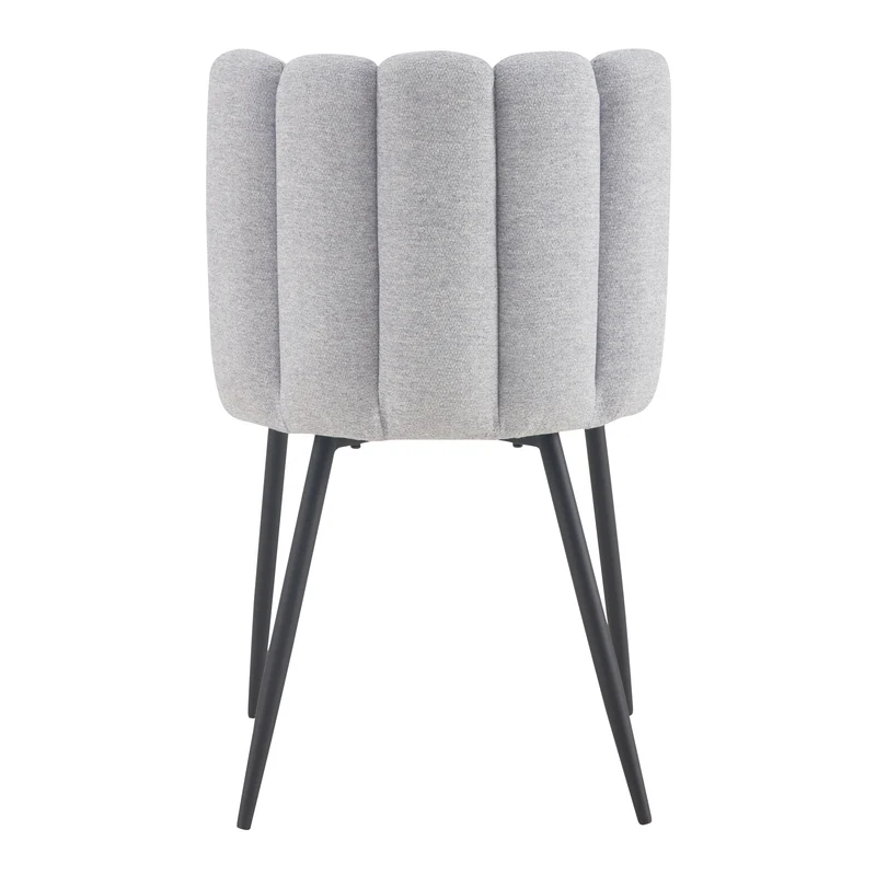 Chaise Rosy en tissu gris (lot de 2)